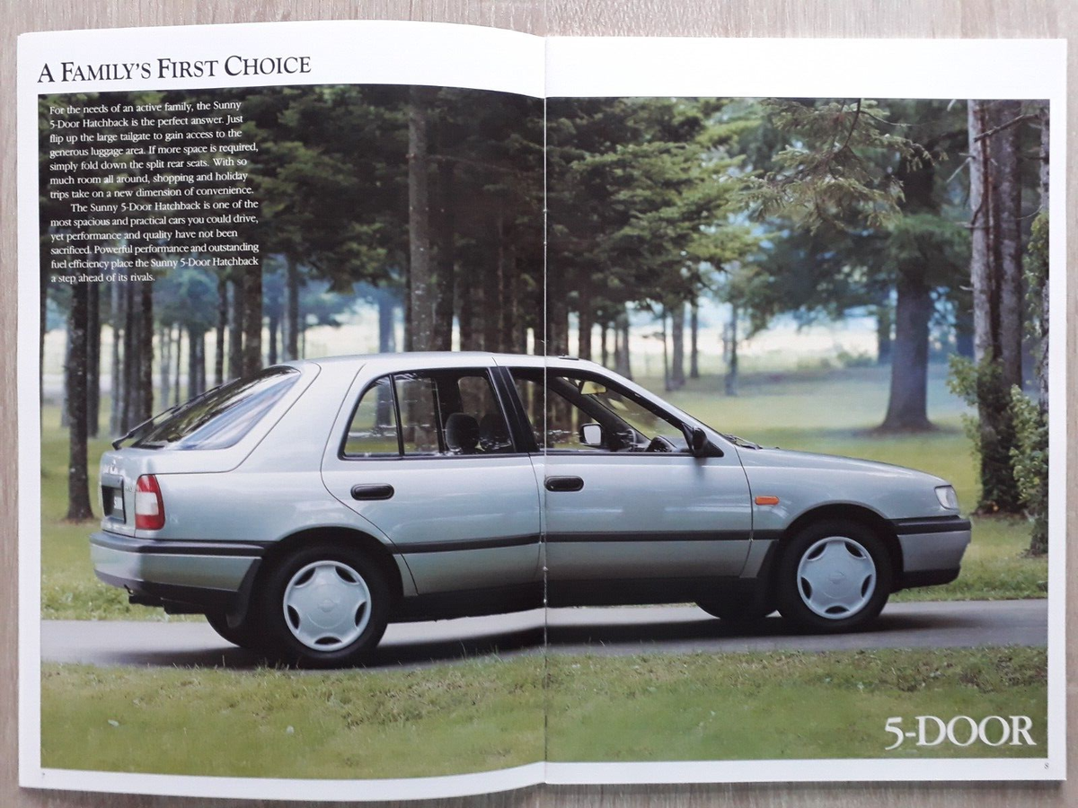 Nissan Sunny Range Brochure c.1992 - L LX SLX GTI Saloon Hatchback