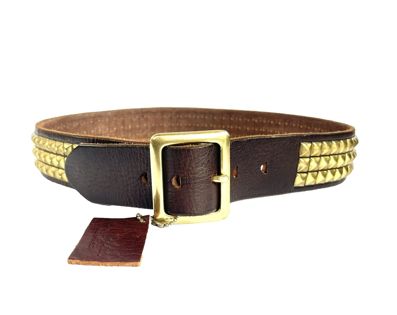 Cinturones de cuero marrón con tachuelas para hombres