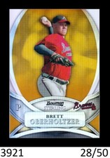 1-2009 BOWMAN STERLING GOLD REFRACTOR BRETT OBERHOLTZER ASTROS /50 QTY