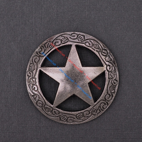 10PC Antique Silver Western Engraved Texas Ranger Star Conchos 1-1/2" Screw Back - Picture 4 of 10