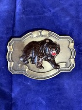 Vintage Raised 3D Grizzly Bear Belt Buckle