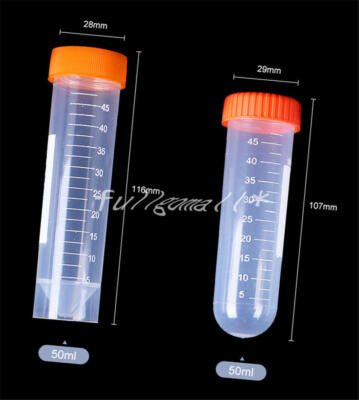 10Pcs Plastic 50ml Centrifuge Tube tube Vial Lab Test Container With 4 Bottom
