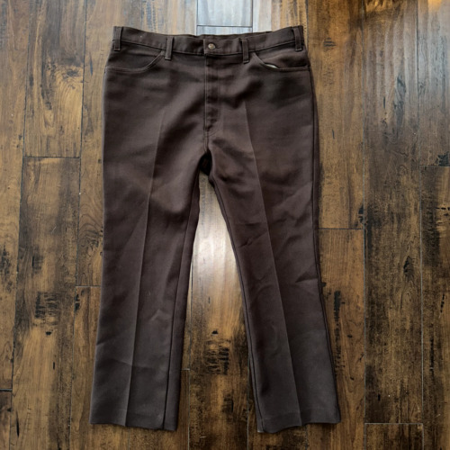 Vintage 70s Levi's 517 40x30 Bootcut Pants Brown … - image 1