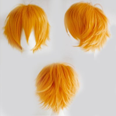 Unisex Anime Cosplay Wig Short Shaggy Pixie Straight Costume Wig Blonde White Pw