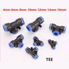 4mm-16mm Nylon Equal TEE T Piece Push Fit Connectors Air Line Speed Fit Fittings