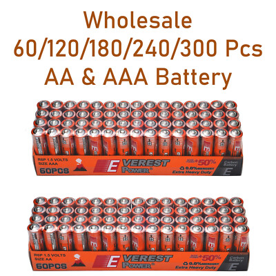 #ad 60 120 180 240 300 360Pack AA amp; AAA Battery 50% More Power Extra Heavy Duty 1.5v $39.99