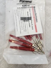 QTY 10 POMONA 6383-2 4mm Male Banana 'RED' Shrouded DIY Kit Rated 15A 300V CAT 2