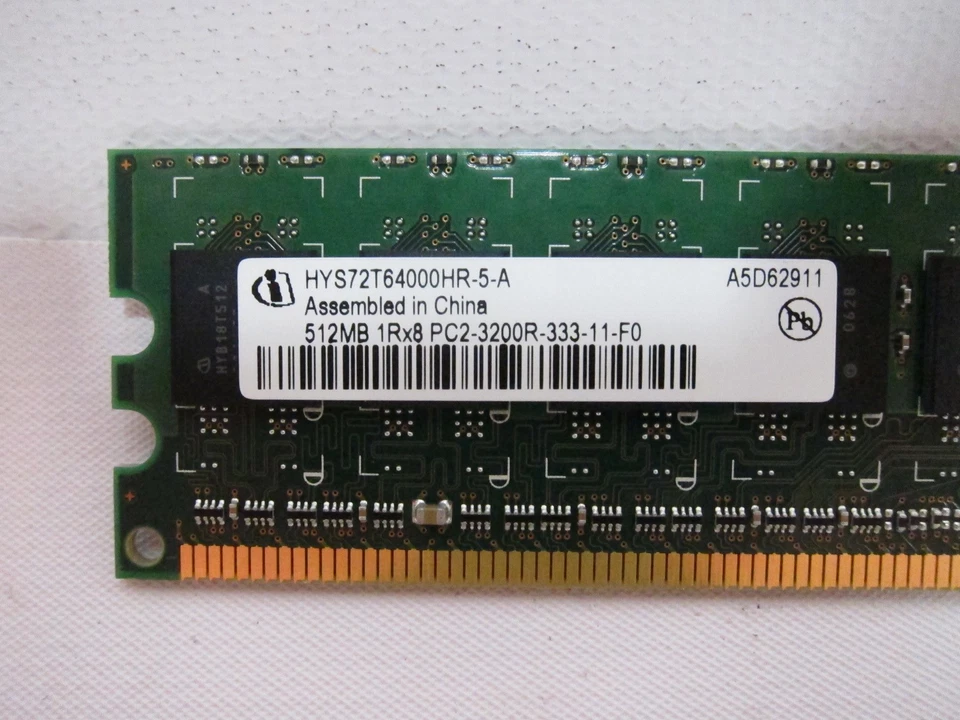 New Infineon HYS72T64000HR-5-A 512MB 1Rx8 PC2-3200R-333-11-F0 - Image 2 of 3