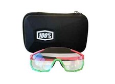 100 RACETRAP Sunglasses Pink  Green Frame Clear Lens - Case Included