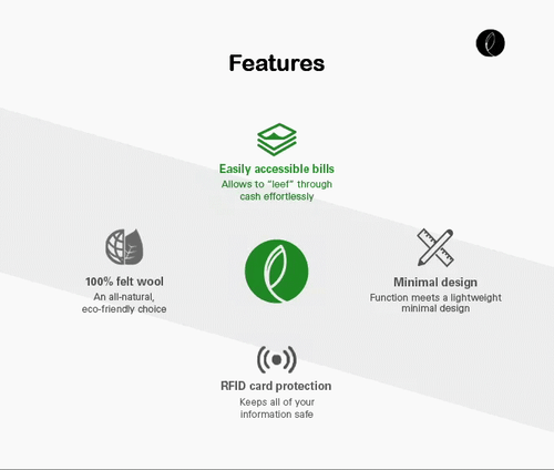 LEEF All-Natural Felt Wallet with RFID Blocking Protection - Minimalist Design - Bild 2 von 47