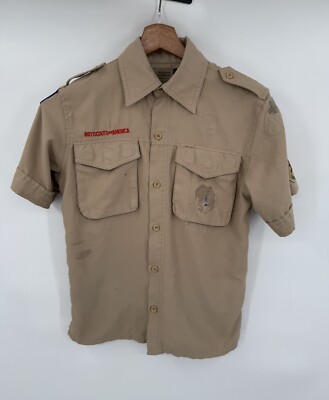 Boy Scouts of America Cub Scout Uniform Youth Shirt 100% Polyester Vented Medium