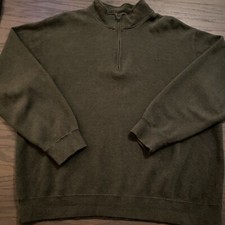 Orvis Mens 100 Cotton 1/4 Zip Pullover Sweater Sweatshirt Mens XL X-Large Gray