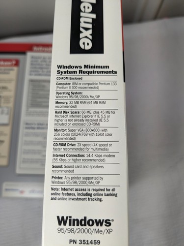 Quicken 2003 Deluxe software CD-ROM disc program Intuit Windows 95/98/2000/Me/XP - Picture 2 of 11