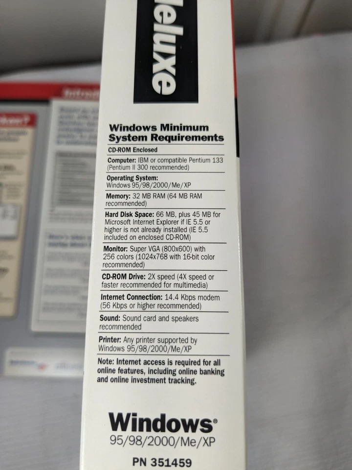 Quicken 2003 Deluxe software CD-ROM disc program Intuit Windows 95/98/2000/Me/XP - Image 2 of 4