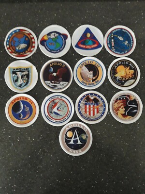 NASA Apollo Moon Missions Patch Set 3'' Sublimation Bügelbild oder Aufnähen Patch Abzeichen