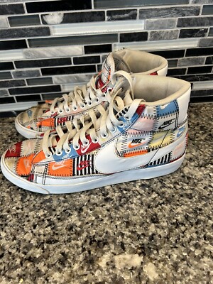 Nike Blazer Mid Patchwork Mens Sz 8 Shoes Athletic Retro Sneaker Gym CI9887-100