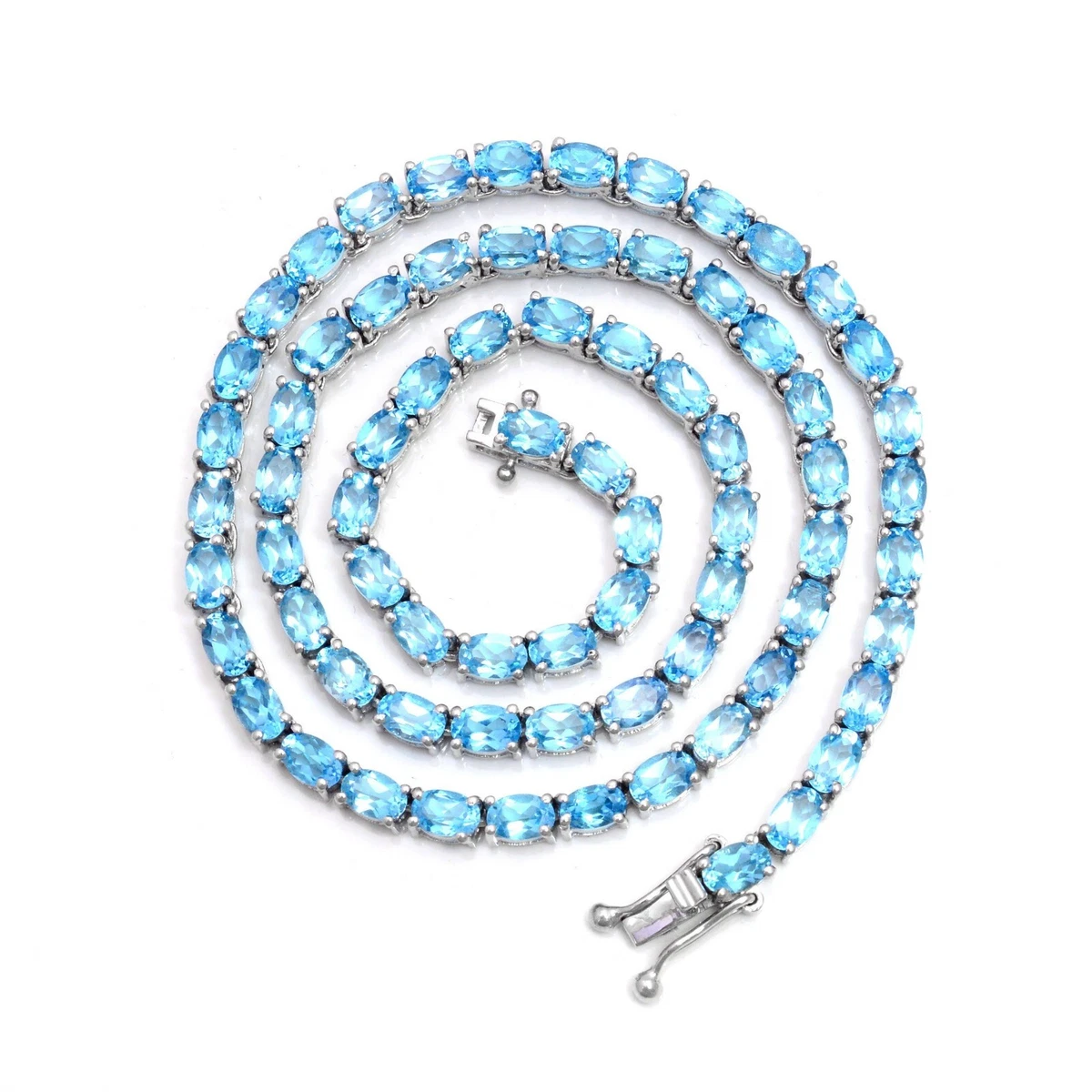 White topaz tennis necklace deals