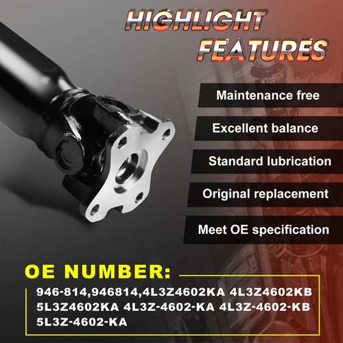 Rear Driveshaft Prop Shaft Assembly for Ford F-150 2004-2008 Lincoln Mark LT 4WD - Picture 3 of 7