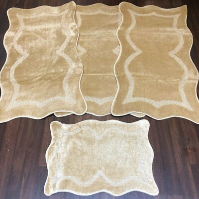 Set De 4 Tapis Romany Washables - Tailles 3x60x120 Cm + Paillasson 50x70 Cm - Couleur Beige Clair - Neuf Avec étiquettes