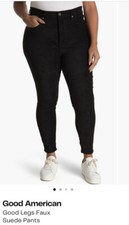 Good American Good Legs Faux Suede Pants Black 14 32 Gl100t Ankle