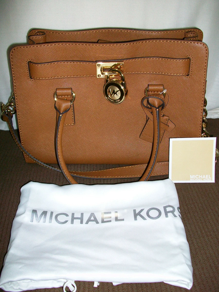 Michael Kors Hamilton Saffiano Leather Satchel NWT Color Luggage