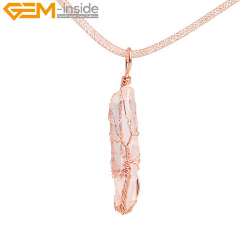 Natural Life Tree Chakra Rock Quartz Jewelry Pendant Necklace16'' Energy Healing - Picture 1 of 30