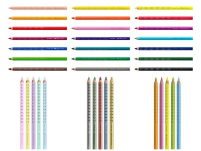 FABER-CASTELL FABER CASTELL JUMBO Buntstift GRIP ( Plus Pastell, Neon, Metallic)