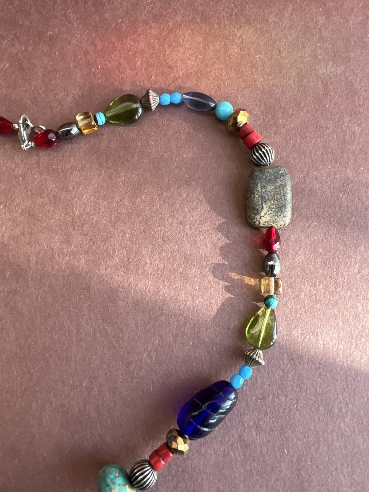 Handcrafted Multicolored Artisan Bead Necklace w/… - image 5