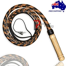 Fully Hand Crafted Stock Whip Indy Style Bull Whip 6.1 Feet Long with 16 Strands