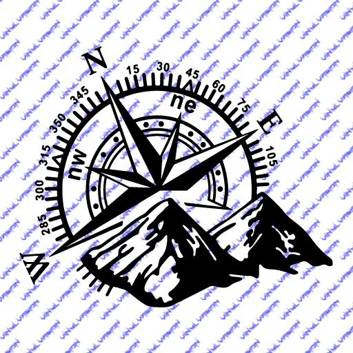 Hood Mountains Compass for Jeep Wrangler JK TJ YJ Vinyl Decal Sticker Foto 2 de 3