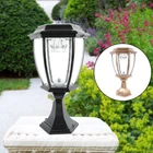 Outdoor Solar Powered LED Light Pillar Light Post Lamp Garden Yard Fence Lantern
