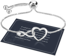Regalo Donna Regalo per Lei, Bracciale Donna Argento 925 Con Infinito Cuore Brac