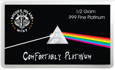 Comfortably Platinum 1/2 gram triangle bar in assay card -Prism/Rainbow/Floyd