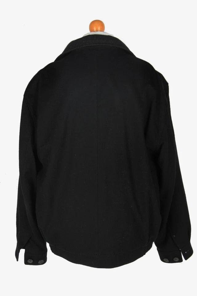 Pierra Cardin Wool Classic Jacket Vintage Lined Warm Retro Black Size L -C2360 - Image 4 of 4