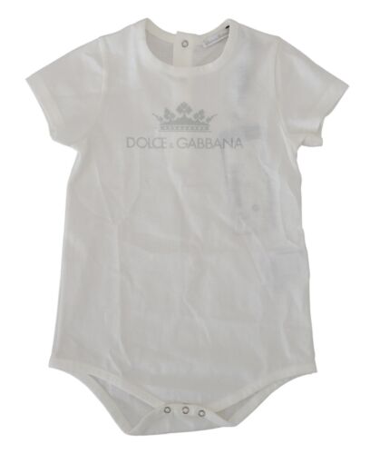 DOLCE & GABBANA Baby T-shirt Pullover White Cotton Crown s. Tag 12-18months - Picture 1 of 7