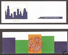 Mexico Sc 1541c MNH. 1990 CHICAGOPEX, Intact Booklet of 2 panes, fresh, VF+