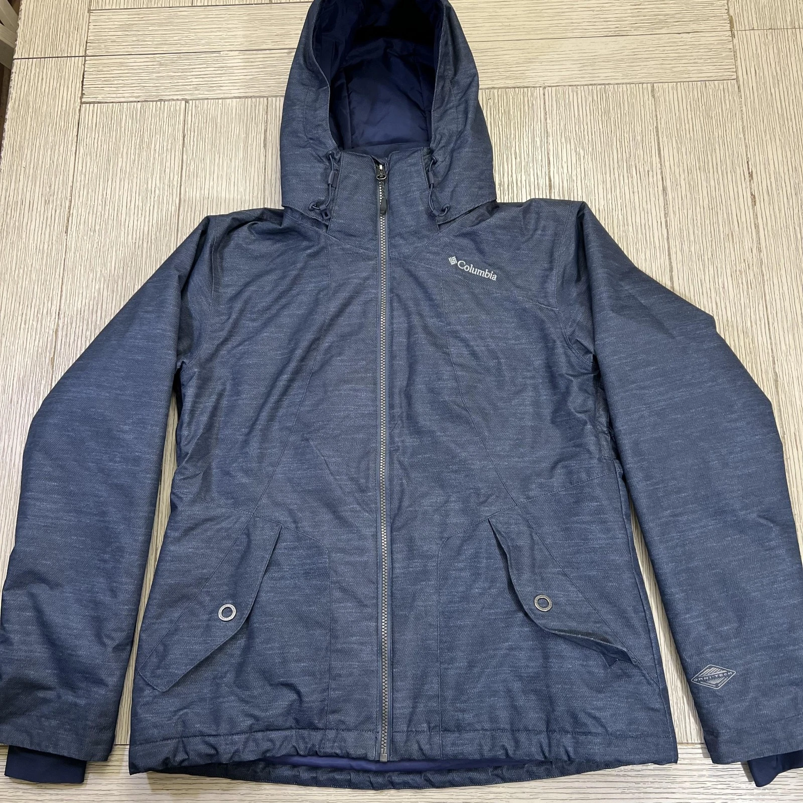 Columbia Jacket Womens Large Omni-Tech Omni-Heat Hooded Waterproof Insulated Ski