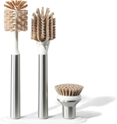 Ionic Brush Set, Magnetized to Stand Upright, Stainless Steel with Replaceable H