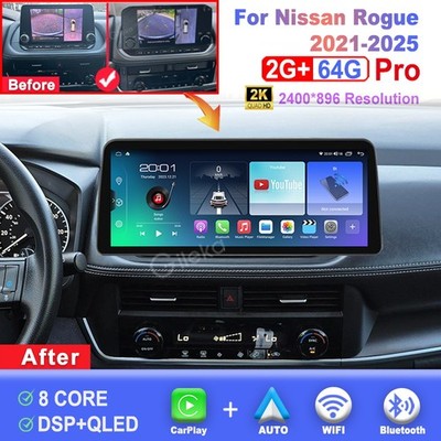 12.3'' 2K Screen  For Nissan Rogue 2021-2025 Android Radio Carplay Android Auto