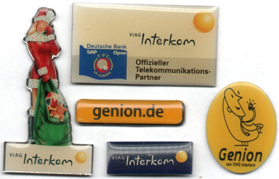  Pin-Konvolut 5 Handy Retro Pins VIAG Interkom Genion Mobilfunk-Provider selten
