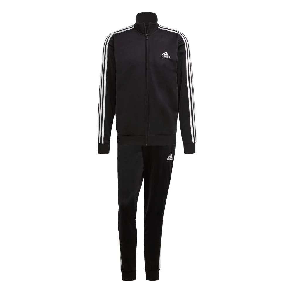 ADIDAS MEN'S TRACK SUIT BLACK AND WHITE THREE STRIPES (GK9651