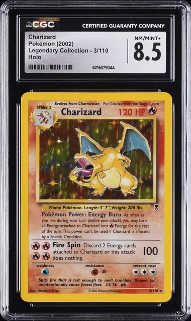 2002 POKEMON LEGENDARY COLLECTION HOLO #3 CHARIZARD CGC 8.5