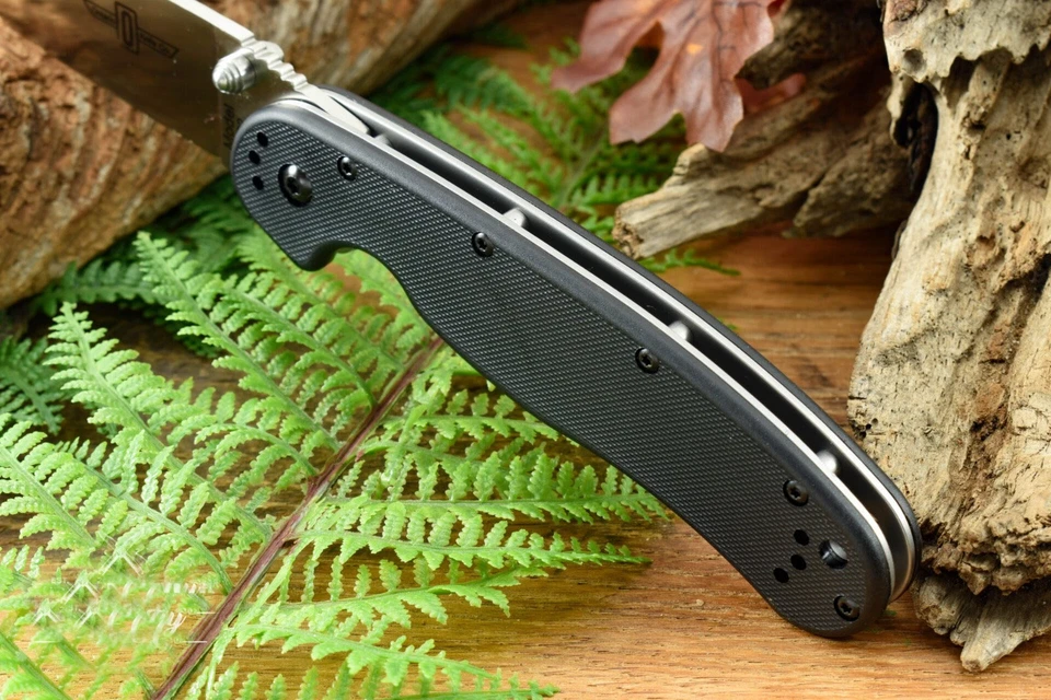 Ontario Large Size Rat Tactical Pocket Folding Survival Knife Black G10 Handle - Image 3 of 4