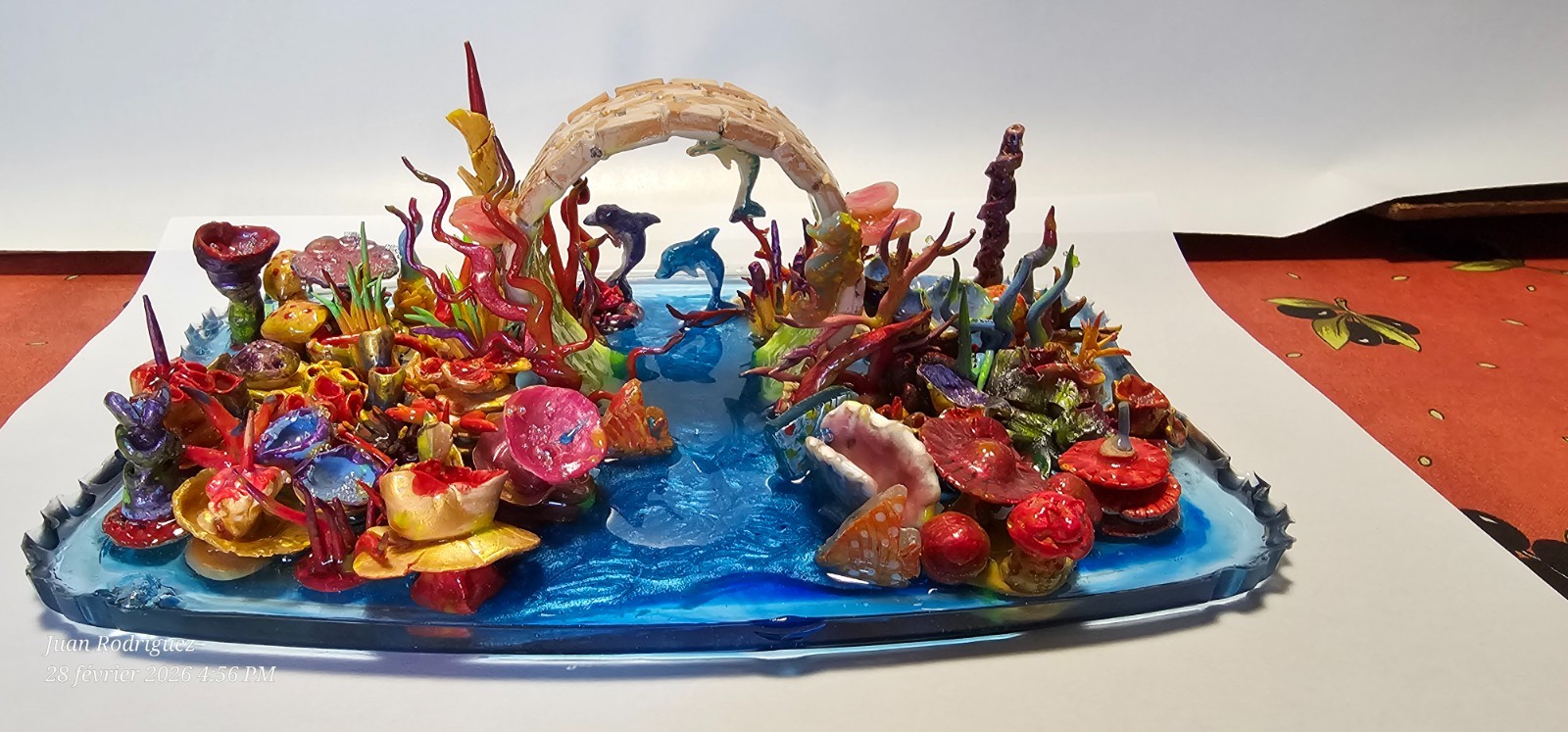 Diorama Aquarium Récif Corallien en Résine pour Décoration Salon Zen