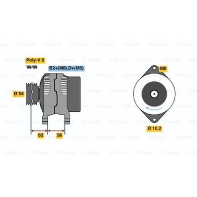 BOSCH Generator Lichtmaschine 100A 14V mit Mehrfachriemenscheibe für Opel Signum