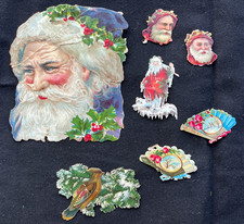 Small selection of Victorian Christmas paper die cuts scraps decoupage