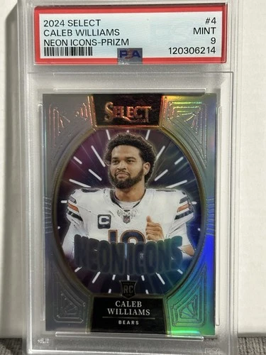 2024 Panini Select - Neon Icons Caleb Williams #4 Silver Prizm (RC) PSA 9
