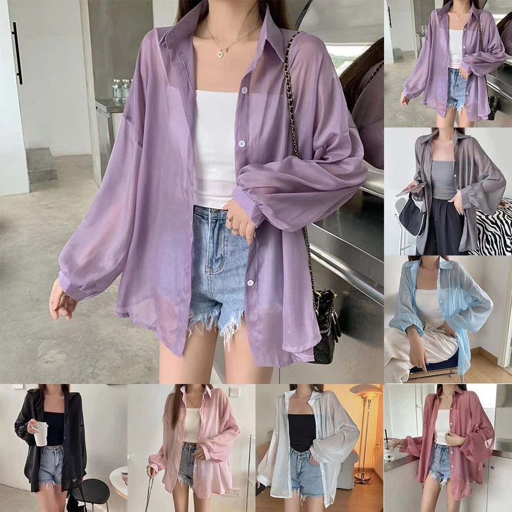 VETEMENTS Cappotto Protezione Solare Abbigliamento Leggermente Trasparente Studente Sottile Donna