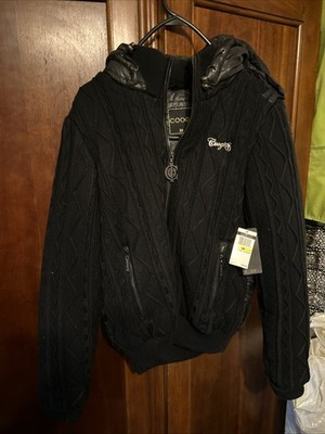 Vintage Coogi  3D Knit Sweater Puffer Bubble Jacket Hooded Womens Med Tags
