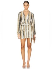 NWT Show Me Your MuMu Wear Me Out Mini Dress Large Champagne Sequin